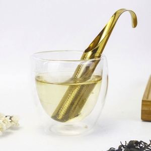 Creative <b>Kitchen</b> <b>Gadgets</b> Custom Portable Metal Wire Mesh Flower Leaf Tea Strainer Gold Plated Stainless Steel Tea Infuser - Product Image 2
