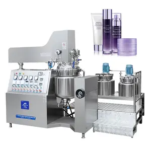 Mesin pencampur emulsi otomatis krim kosmetik vakum untuk pencampur pembuatan Losion kosmetik kulit berbagi Krim Tubuh