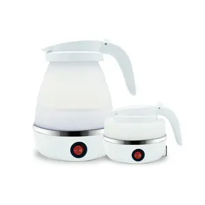 Mini bouilloire pliable Silicone bouilloire électrique Portable théière chauffe-eau en plein air voyage maison théière bouilloire 0.6L 600W