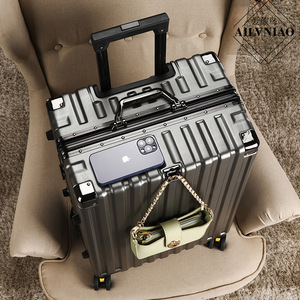 Maleta con marco de aluminio Ailevniao de 20 pulgadas, equipaje de mano con ruedas giratorias de gran capacidad y cerradura para viajes - Product Image 3