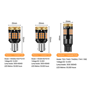 Ampoule LED <span class=keywords><strong>Auto</strong></span> Sans <span class=keywords><strong>Flash</strong></span> 12V 18W 45SMD 1156 7443 7440 3157 3156 Canbus Clignotant LED de Voiture Faisceau à 360 Degrés CE - Product Image 5