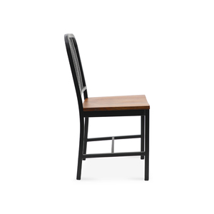 Venta al por mayor Restaurante Pizzerias Silla Moderna Metal Cafetería Sillas Asiento de madera cóncavo Sillas de comedor - Product Image 3