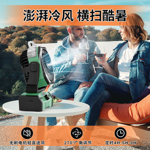 Ventilateur de camping extérieur rechargeable, batterie avec autonomie de 12h, lumière LED, ventilateur de tente portable, moteur DC, oscillation gauche et droite - Product Image 3