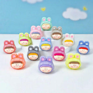 Poupées en peluche floquées mignonnes de couleur rouge vif, accessoires de bijoux DIY, 13 couleurs, style frais et doux - Product Image 4