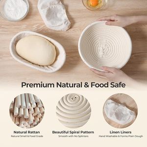 Set Mini Cestello per Lievitazione Pane, Raschietto per Impasto, Coperchio in Silicone, Strumento per Panificazione Sourdough, Pennello, Contenitore per Alimenti Secchi, Utensili da Forno e <span class=keywords><strong>Pasticceria</strong></span> - Product Image 4