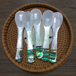 Cuchara de caviar única, mezcla de nácar concha de abulón en el mango final regalo significativo Tamaño 10cm - Product Image 5