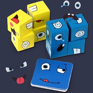 Cubo de Madera Mágico con Expresiones Faciales y Campana para Entrenamiento de Pensamiento Lógico y Cambio Cerebral - Product Image 5