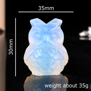 Vente en gros de sculptures miniatures d'animaux en cristal de guérison, hiboux en cristal pour la décoration de la maison - Product Image 5