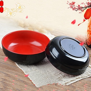 Vaisselle de service de restaurant personnalisée Style coréen Bol à riz en mélamine rouge noire de <span class=keywords><strong>5.5</strong></span> pouces - Product Image 5