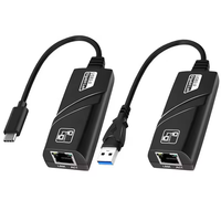Adaptador USB-C a Ethernet, red Gigabit RJ45, tarjeta de red LAN con cable de 100Mbps, externa para Windows y Mac OS