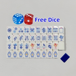 En Stock: Juego de Mahjong American Masters de Lujo, 160 Fichas Acrílicas Grabadas de 4 Capas, 1.24*0.90*0.63 Pulgadas, para Viaje - Product Image 2