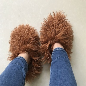 Zapatillas Casuales de Invierno y Otoño Listas para Enviar, Pantuflas de Piel de Mongolia, Pantuflas de Piel de Moda para Mujer - Product Image 1
