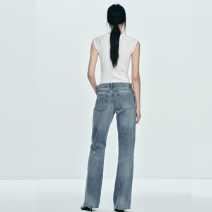 Denim Manufacturer Wholesale 2026 New Spring Breathable Casual Instantly <strong>Slims</strong> Classic Regular Fit Straight Leg <strong>Jeans</strong> for <strong>Women</strong> - Product Image 2
