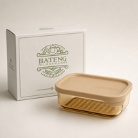Hoge kwaliteit glazen voedselcontainer, rechthoekige glazen voedselcontainer van hoog borosilicaat, lunchbox
