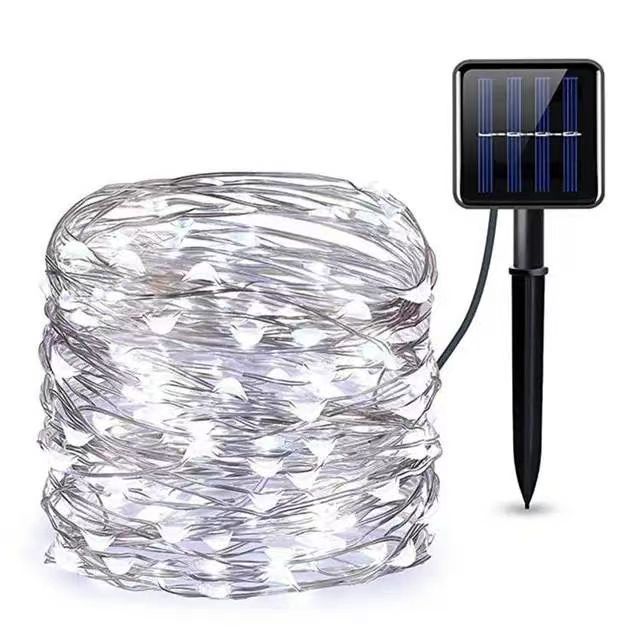 10m 100leds Solar Power String Light Waterproof LED Copper Wire Lamp Various Colors Christmas Lights Outdoor