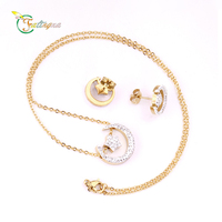 Ensemble de boucles d'oreilles classiques en acier inoxydable pour femmes, plaqué or 18 carats, pierres précieuses labradorite, style tendance pour les mariages et les fêtes, diamant