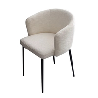 Fauteuil de style moderne VL avec siège en peluche, chaise de salle à manger rembourrée pour la maison, le salon, la chambre, les appartements, les hôtels, décorations en métal