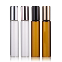 Flacon à bille WOGU 3ml 5ml 10ml, emballage cosmétique vide pour petits échantillons, flacon à bille en verre brun transparent pour huile essentielle, parfum