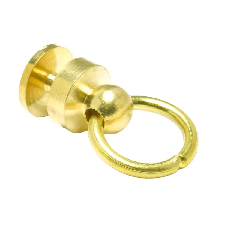 Connettore per cinturino in ottone con perno anello in pelle rivetto in metallo con fibbia ad anello di traino in metallo rivetto con connettore a vite