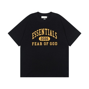 ESSENTIALS Winter FOG High Street Felpa con cappuccio e pantaloni lunghi con lettere floccate per <span class=keywords><strong>coppia</strong></span>, set a maniche corte 100% fibra <span class=keywords><strong>di</strong></span> bambù floccata - Product Image 6