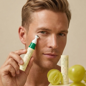 Suero Vegano para Ojos con Péptidos y Vitamina C, Mascarilla Reafirmante Antiarrugas y <span class=keywords><strong>Antiojeras</strong></span>, Hidratante con Algas Marinas y Cafeína - Product Image 2