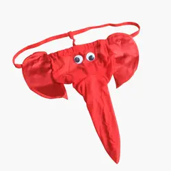 Sexy <strong>Mens</strong> King's Elephant Pattern <strong>Underwear</strong> G-string Thongs <strong>Bikini</strong> Black + Red Intimate - Product Image 2