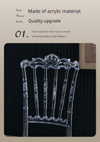 Chaises de salle à manger transparentes du fabricant pour événements de mariage, chaise couronne française, chaise de banquet de mariage, chaise de trône pour hôtels
