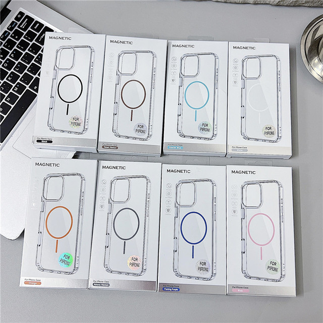 Colorful Magnetic Clear Case Wireless Charging Case for Iphone 17 Pro Max 15 16 14 13 12 11 Shockproof Protector Cover