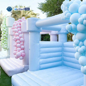 Castillo inflable para niños comercial plano Mini Casa de rebote con bomba de aire en rosa pastel - Product Image 4