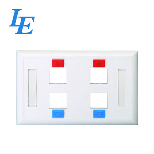 120-Type 4-Port RJ45 ABS Faceplate with Computer & Telephone Icon 86-Type Optional for Networking - Product Image 2
