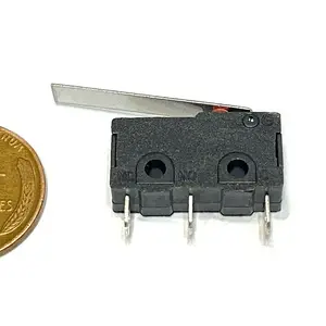 Micro interruptor KW12-C com alça reta 25mm, micro interruptor com alça reta 3 pinos kw12 comutador limite de viagem 3p 5a125v