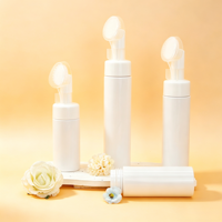 Flacon pompe sans air en PET de 250 ml pour savon liquide, mousse nettoyante pour les mains, avec logo personnalisé et bouchon à vis pour le nettoyage du visage