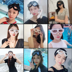 เจียหูแว่นตาว่ายน้ำกรอบใหญ่ ขนาด M เลนส์พีซี กันน้ำ ป้องกันฝ้า สำหรับทุกเพศ แบบชิ้นเดียว พร้อมที่อุดหู - Product Image 5