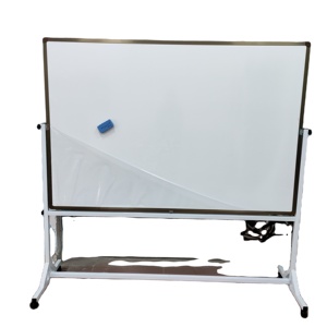Tableau blanc magnétique réversible mobile Double face de bureau avec roues cadre d'entraînement personnalisé vert - Product Image 1
