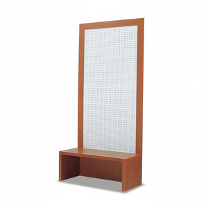 Archivador Moderno con Respaldo Perforado, 220 cm de Altura, Acabado en Madera de Cerezo, Mueble de Almacenamiento - Product Image 2