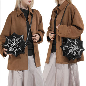 Fashion Novelty Irregular Shaped Women Small Crossbody Bag Gothic Style Spiderweb Embroidered Purse for Halloween - Product Image 2