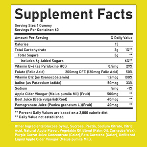 Customized Packaging Vitamin B12 Apple Cider Vinegar Gummies Fat Burning Healthcare <b>Supplement</b> Support Digestive Immune - Product Image 6
