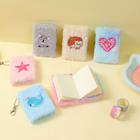 Carnet de notes portable en peluche miniature pour enfants, brodé en spirale avec motif de dessin animé, idéal comme cadeau manuscrit – Vente en gros