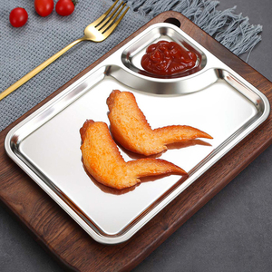 Plato Rectangular de Acero Inoxidable Coreano de Grado Alimenticio para Servir Aperitivos Fritos y Papas Fritas, Venta Directa de Fábrica Yutrain - Product Image 4