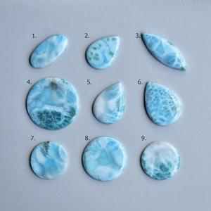 Lote de 16 Uds de piedras preciosas Larimar de forma ovalada, cabujón de alta calidad Larimar, piedras preciosas sueltas, Larimar azul cielo raro para uso en la fabricación de joyas - Product Image 4