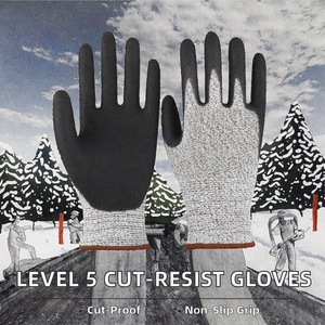 1 Pair BBQ <strong>Gloves</strong> 500/800 Degrees Celsius Heat Resistance Anti-slip Microwave Oven <strong>Gloves</strong> Woodworking Supplies - Product Image 2