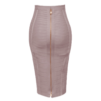 Jupe crayon moulante sexy à bandage avec fermeture éclair dorée 58 cm pour femme, collection été 2026, plusieurs couleurs et tailles