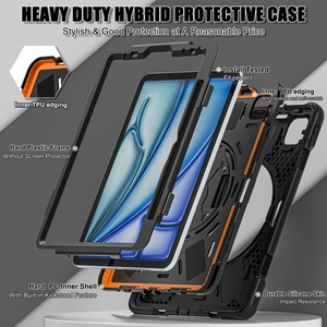 Housses de protection intégrales pour tablettes style enfant pour iPad Air 2024 M2 11 13 pouces avec support rotatif à 360° et sangle robuste pour main et épaule - Product Image 4