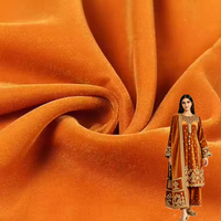 Tissu de doublure pour vêtements en velours 5000, 100% polyester, teint en orange, non élastique, couleur personnalisée, prix d'usine