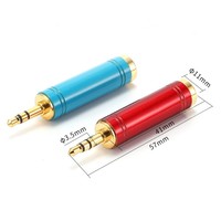 Adaptor mikrofon Audio Headphone Stereo Jack Female ke 3.5mm, adaptor mikrofon jaket PVC berlapis emas 6.35mm ke Headphone