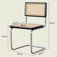 Chaise de salle à manger moderne en rotin et métal, design en forme d'arc, pour la maison, le bar, l'appartement, la villa