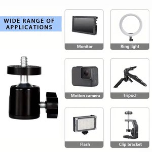 Kampho 1/4 "xoay mini Bóng đầu vít Tripod núi cho <span class=keywords><strong>GoPro</strong></span> 12 11 10 9 insta360 X3 máy quay ánh sáng Phụ kiện khung - Product Image 5