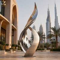 Escultura Abstracta de Acero Inoxidable de Lujo para Exteriores, Arte Personalizado para Hoteles, Patios, Parques y Plazas de la Ciudad
