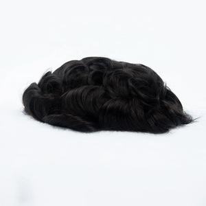 En stock : Prothèse capillaire pour hommes en dentelle suisse, avec base en PU, cheveux humains vierges indiens, système de remplacement capillaire BIO - Product Image 3