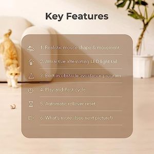Giocattolo interattivo per animali domestici con movimento interattivo con Mouse intelligente ricaricabile USB automatico a LED giallo - Product Image 2